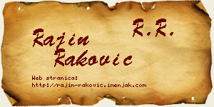 Rajin Raković vizit kartica